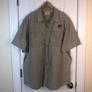 VTG Red Head‎ Mens Shirt 2XL SS Button Up Pockets Embroidered Bass Fish Gorpcore